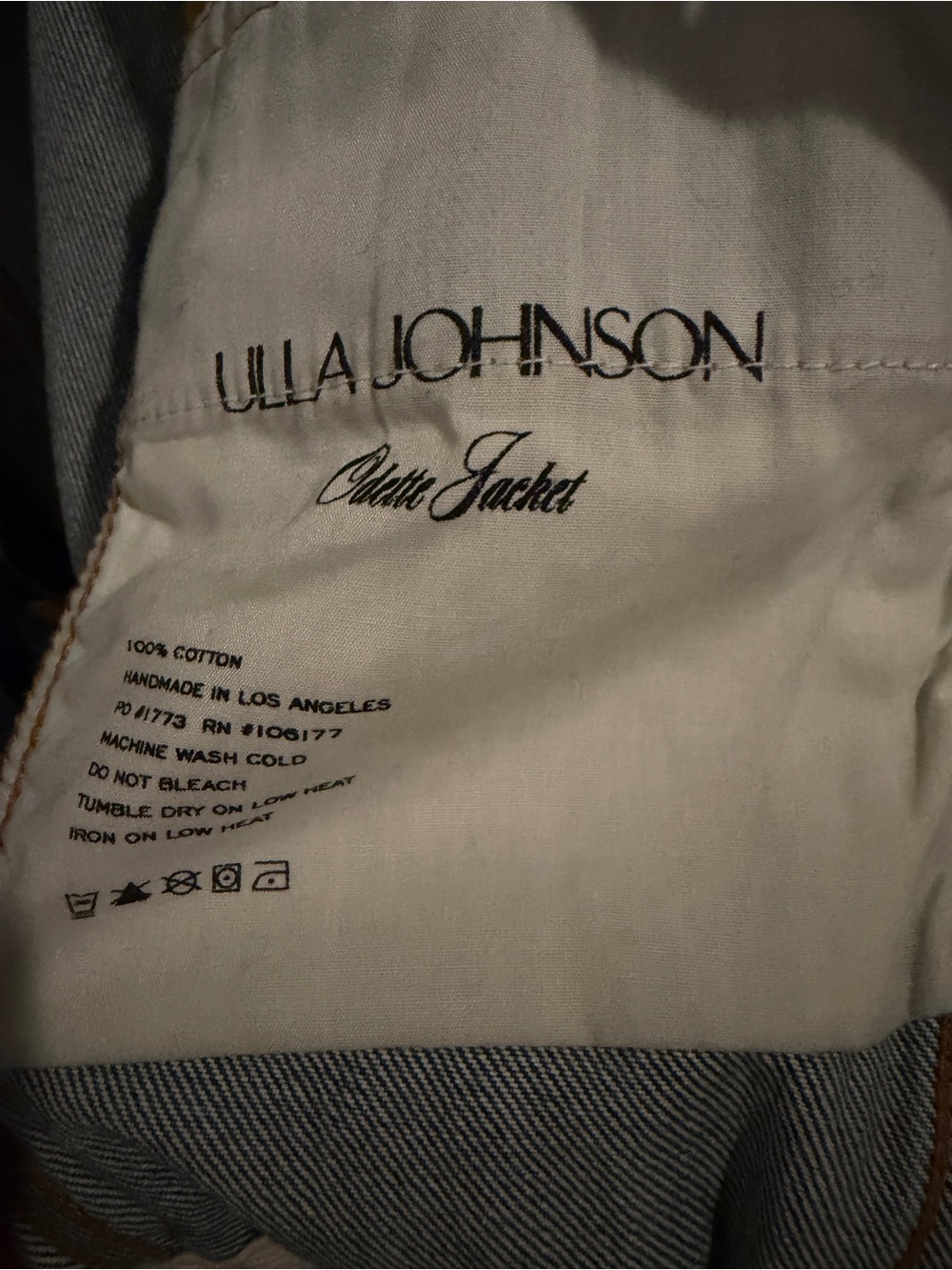 Ulla Johnson Odette Blue Denim Jacket with Gold Buttons - Picture 6 of 7